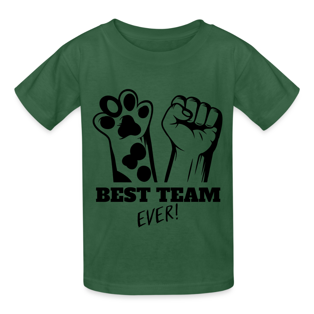 Kinder-T-Shirt – Best Team Ever! | Tierliebe trifft Teamgeist - Flaschengrün