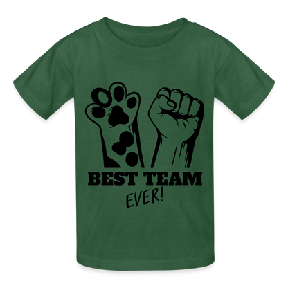 Kinder-T-Shirt – Best Team Ever! | Tierliebe trifft Teamgeist - Flaschengrün