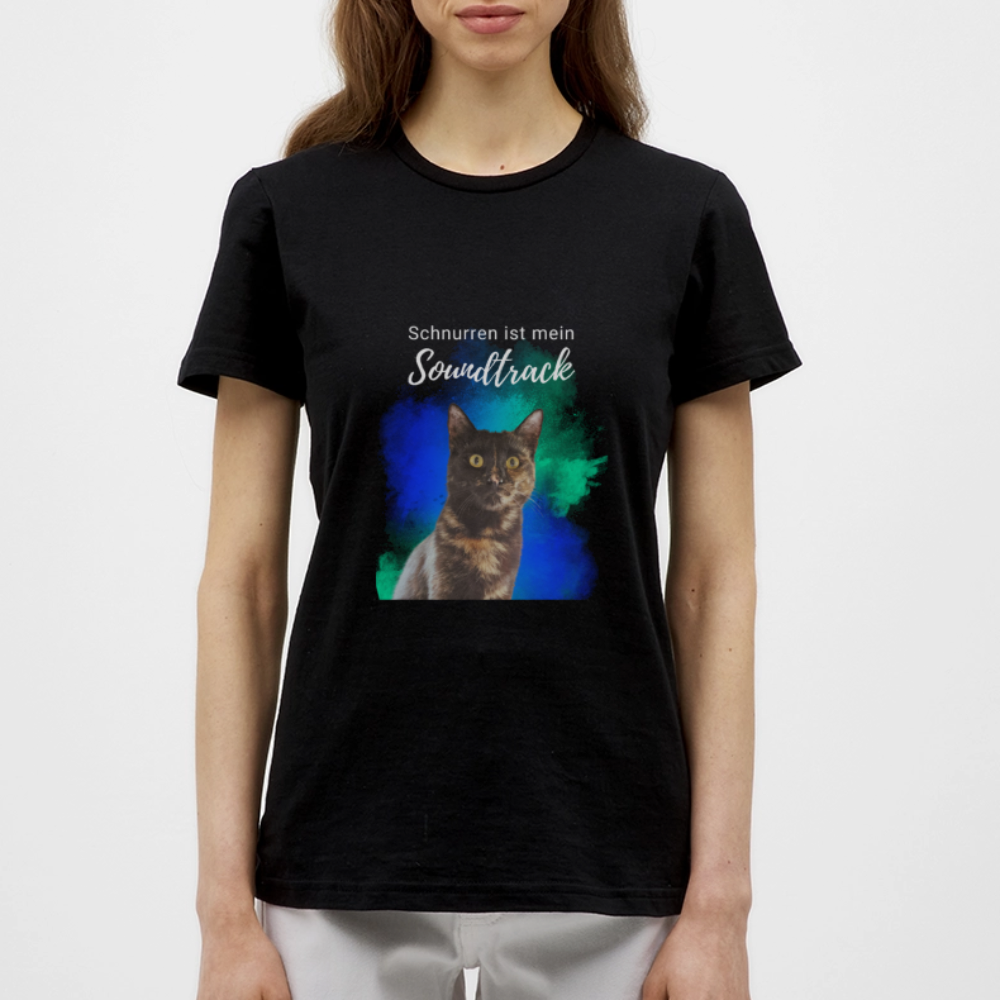 LiNBW. Frauen T-Shirt Schnurren ist mein Soundtrack - Schwarz