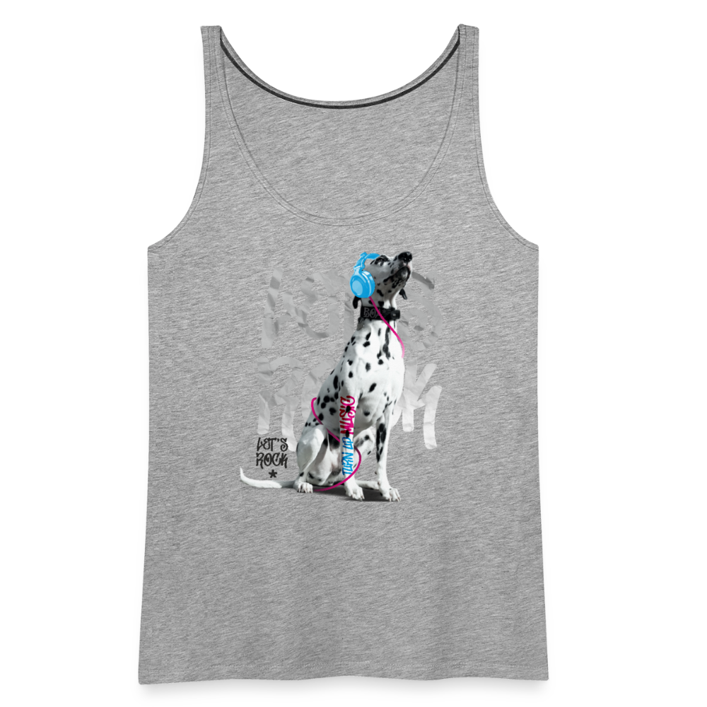 LiNBW. Frauen Tank-Top Dalmatiner Let's Rock - Grau meliert