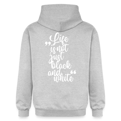 LiNBW. Männer & Frauen Hoodie Life is not just black and white - Hellgrau meliert
