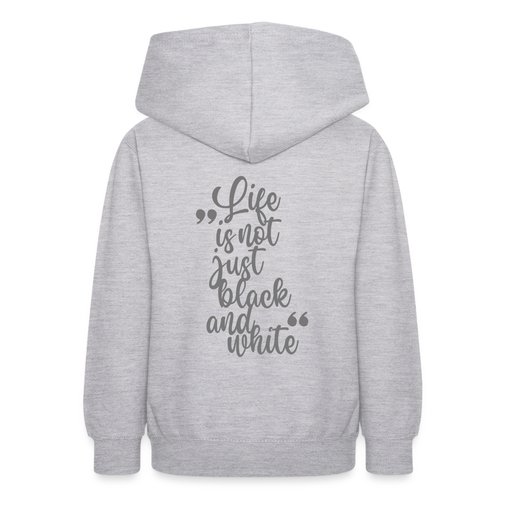 LiNBW. Teenager Hoodie Life is not just black and white - Hellgrau meliert