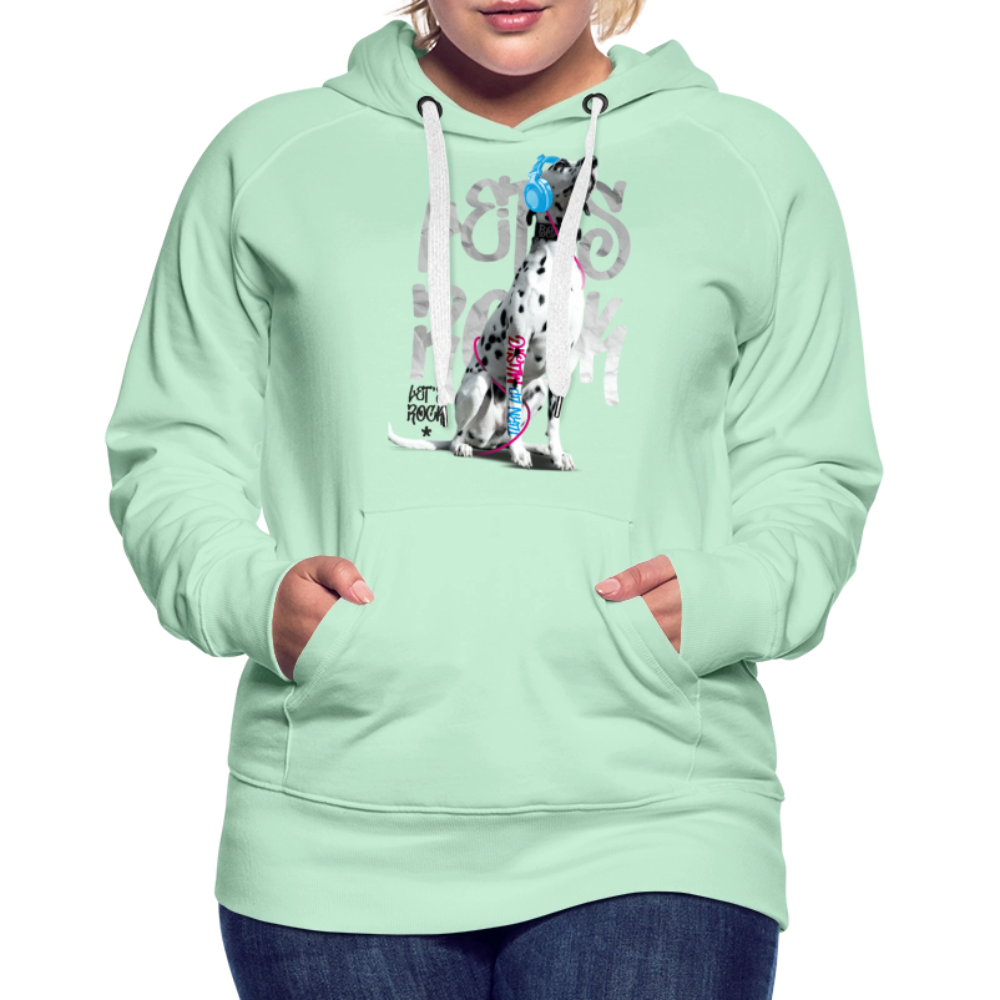 LiNBW. Frauen Hoodie Dalmatiner Let's Rock - helles Mintgrün