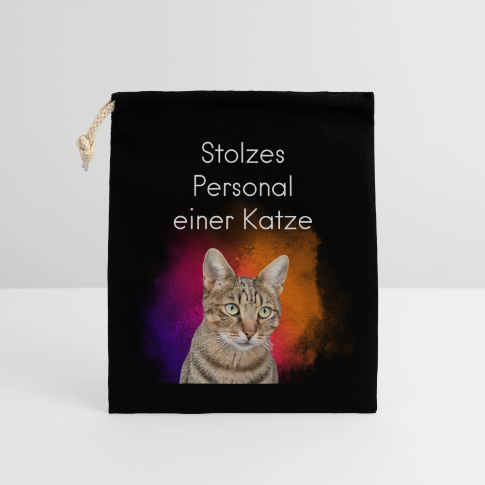 LiNBW. Baumwollbeutel Stolzes Personal einer Katze - Schwarz