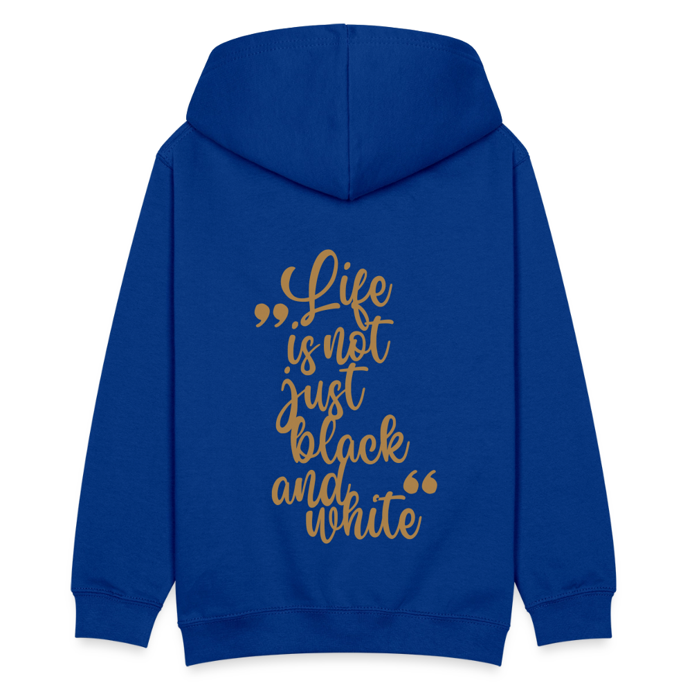 LiNBW. Kinder Hoodie Life is not just black and white - Royalblau