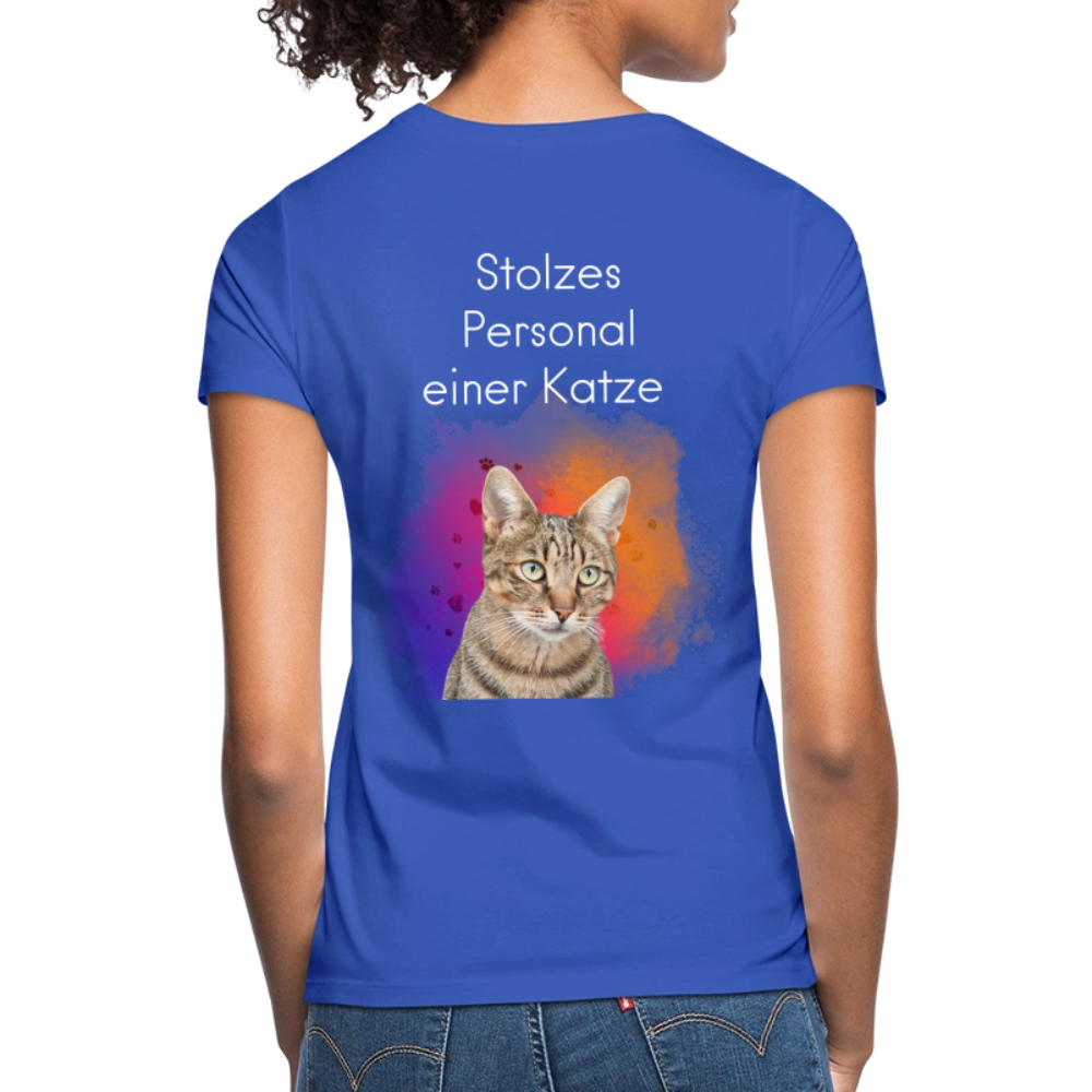 LiNBW. Frauen T-Shirt Stolzes Personal einer Katze - Royalblau