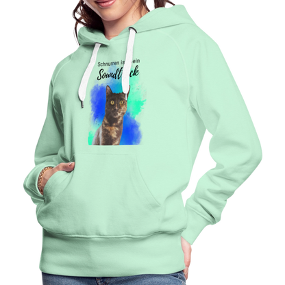 LiNBW.  Frauen Hoodie Schnurren ist mein Soundtrack - helles Mintgrün