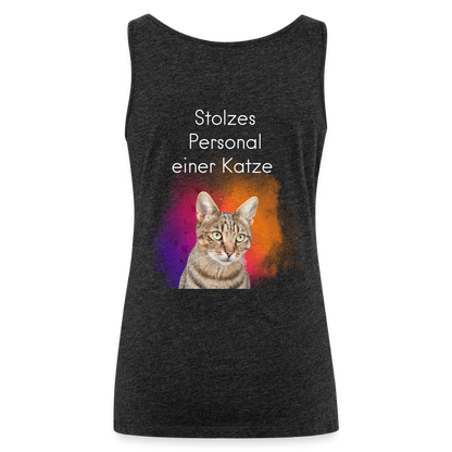 LiNBW. Frauen Tank-Top Stolzes Personal einer Katze - Anthrazit