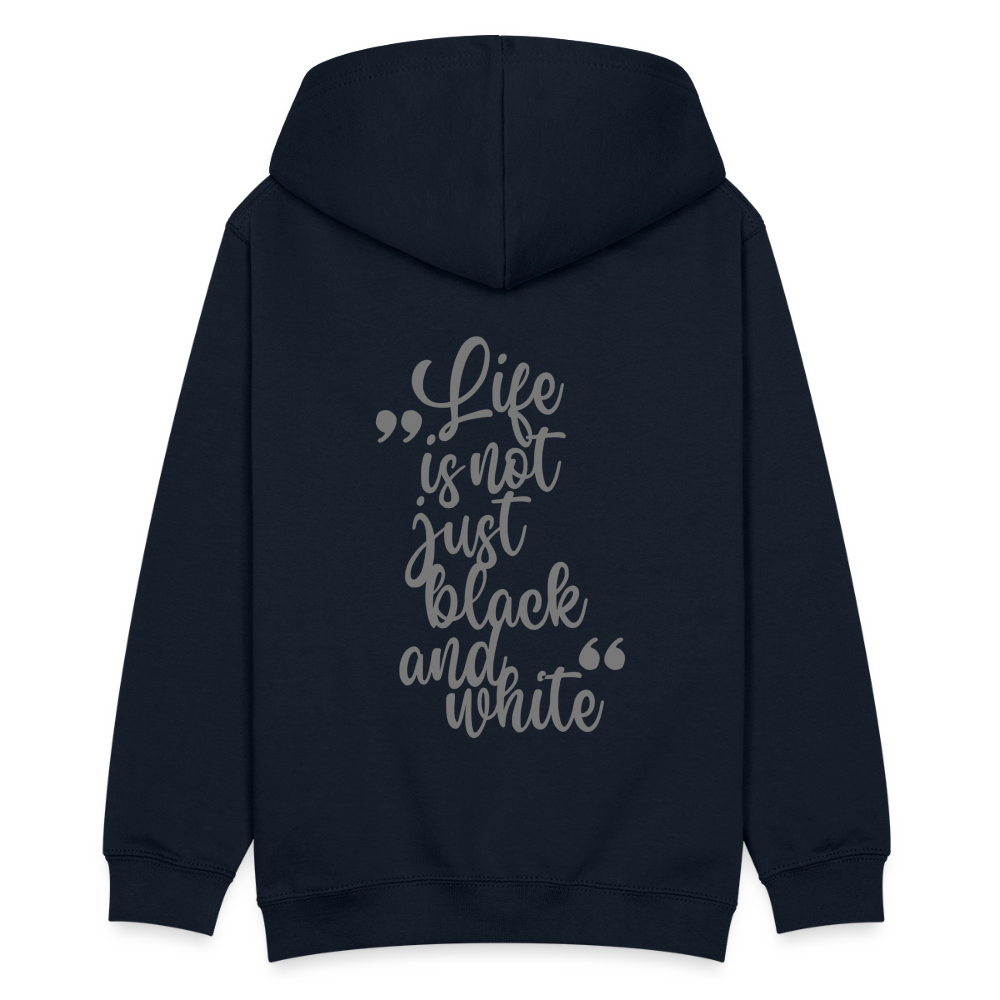LiNBW. Teenager Hoodie Life is not just black and white - Navy