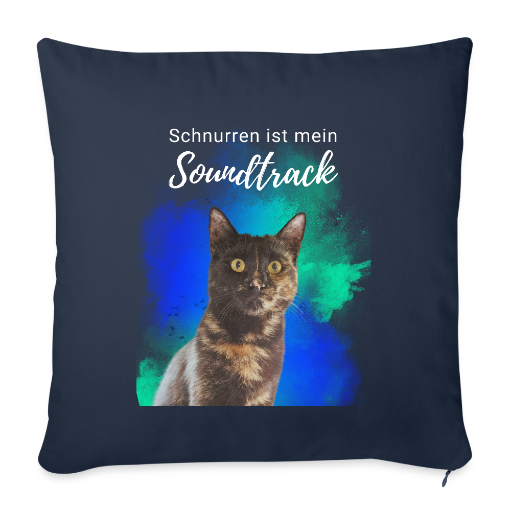 LiNBW. Kissen mit Füllung 45 x 45 cm Schnurren ist mein Soundtrack - Navy