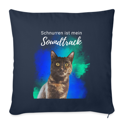 LiNBW. Kissen mit Füllung 45 x 45 cm Schnurren ist mein Soundtrack - Navy