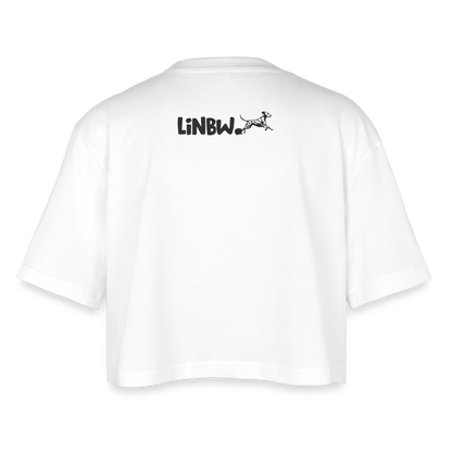 LiNBW. Frauen Cropped T-Shirt Life is not just black and white - Weiß