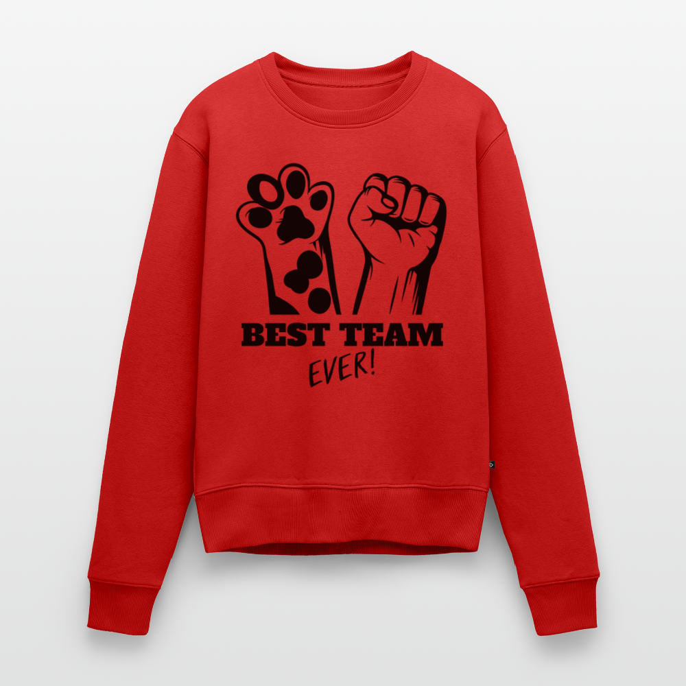 Damen Pullover „Best Team Ever“ –  für wahre Freundschaft 🐾✊ - Rot