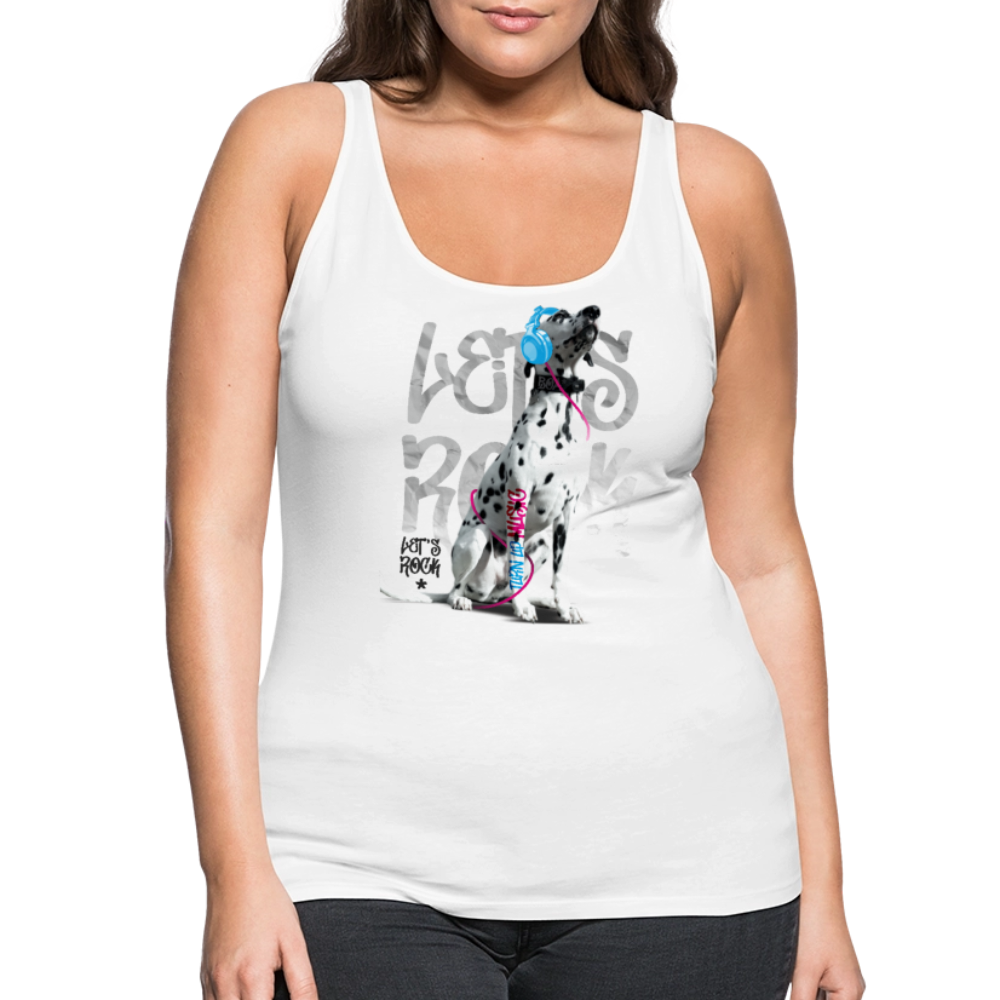 LiNBW. Frauen Tank-Top Dalmatiner Let's Rock - Weiß