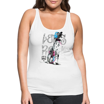 LiNBW. Frauen Tank-Top Dalmatiner Let's Rock - Weiß