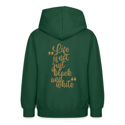 LiNBW. Teenager Hoodie Life is not just black and white - Flaschengrün