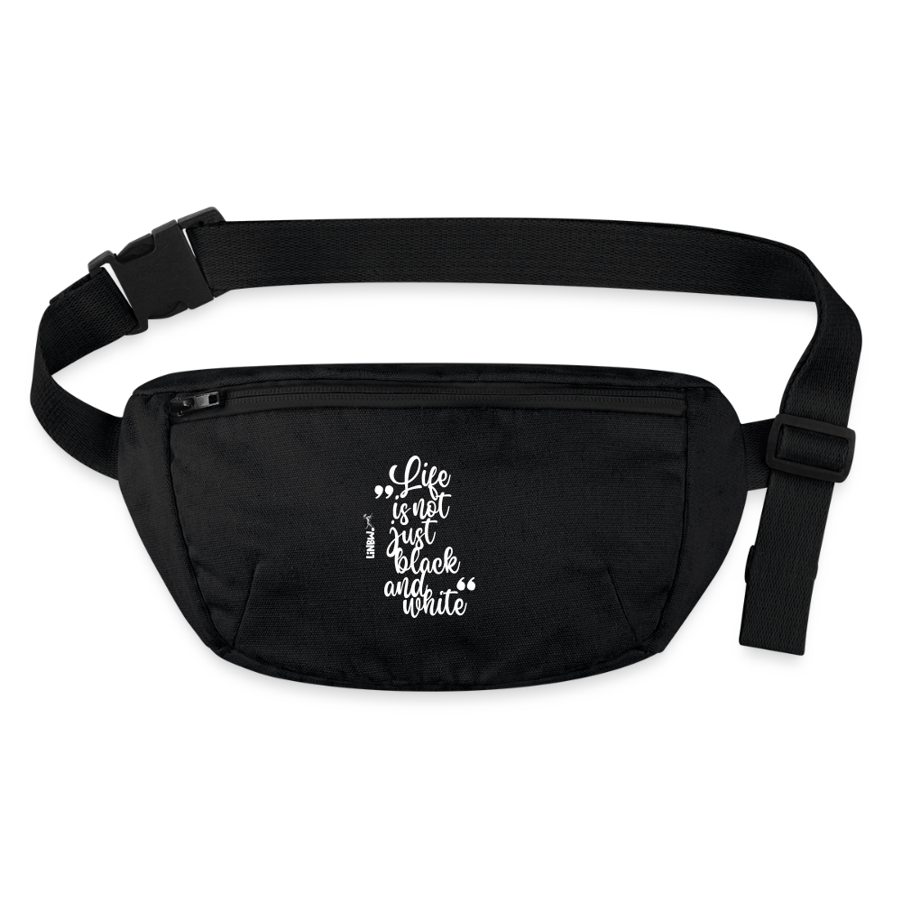 LiNBW. Recycelte Gürteltasche Life is not just black and white - Schwarz