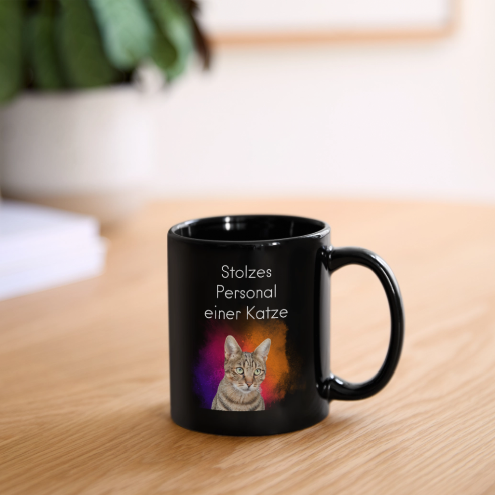 LiNBW. Keramiktasse Stolzes Personal einer Katze - Schwarz