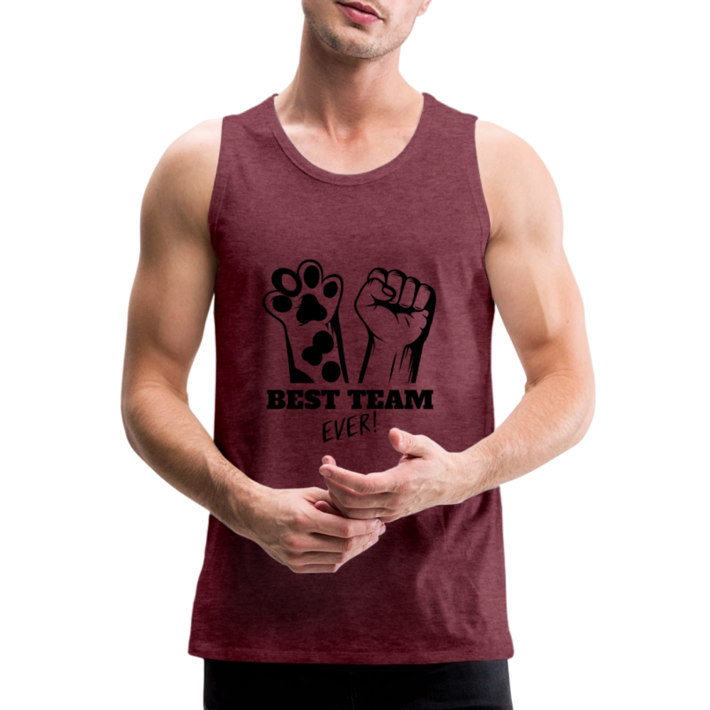 LiNBW. Männer Tank-Top Best Team Ever - Bordeauxrot meliert