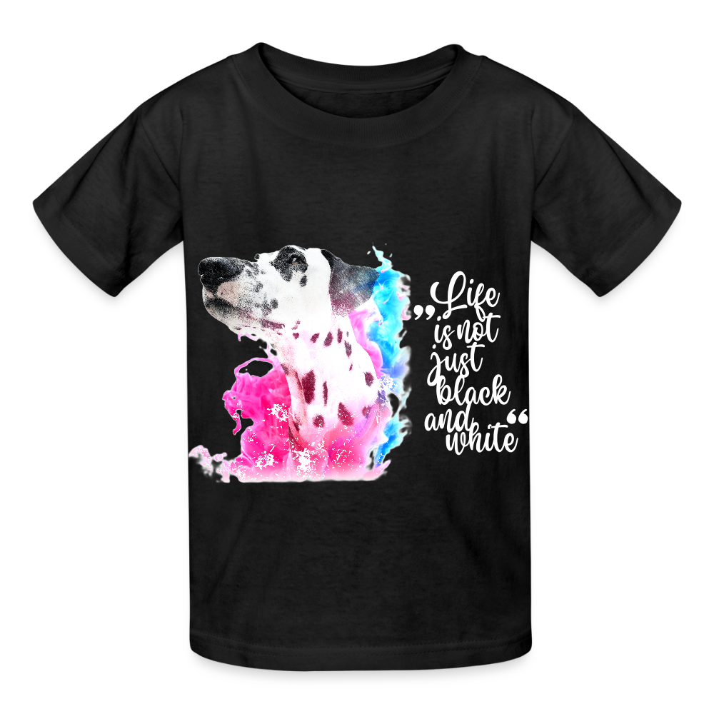 Kinder-T-Shirt – Dalmatiner in Farbe | Life is not just black and white - Schwarz