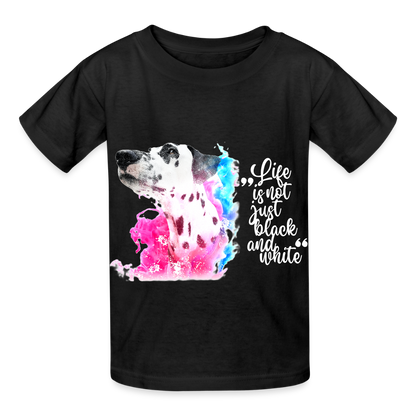 Kinder-T-Shirt – Dalmatiner in Farbe | Life is not just black and white - Schwarz