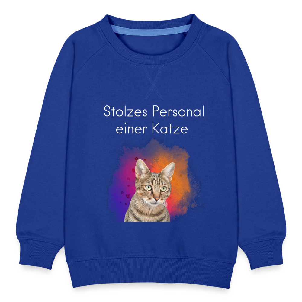 LiNBW. Kinder Pullover Stolzes Personal einer Katze - Royalblau