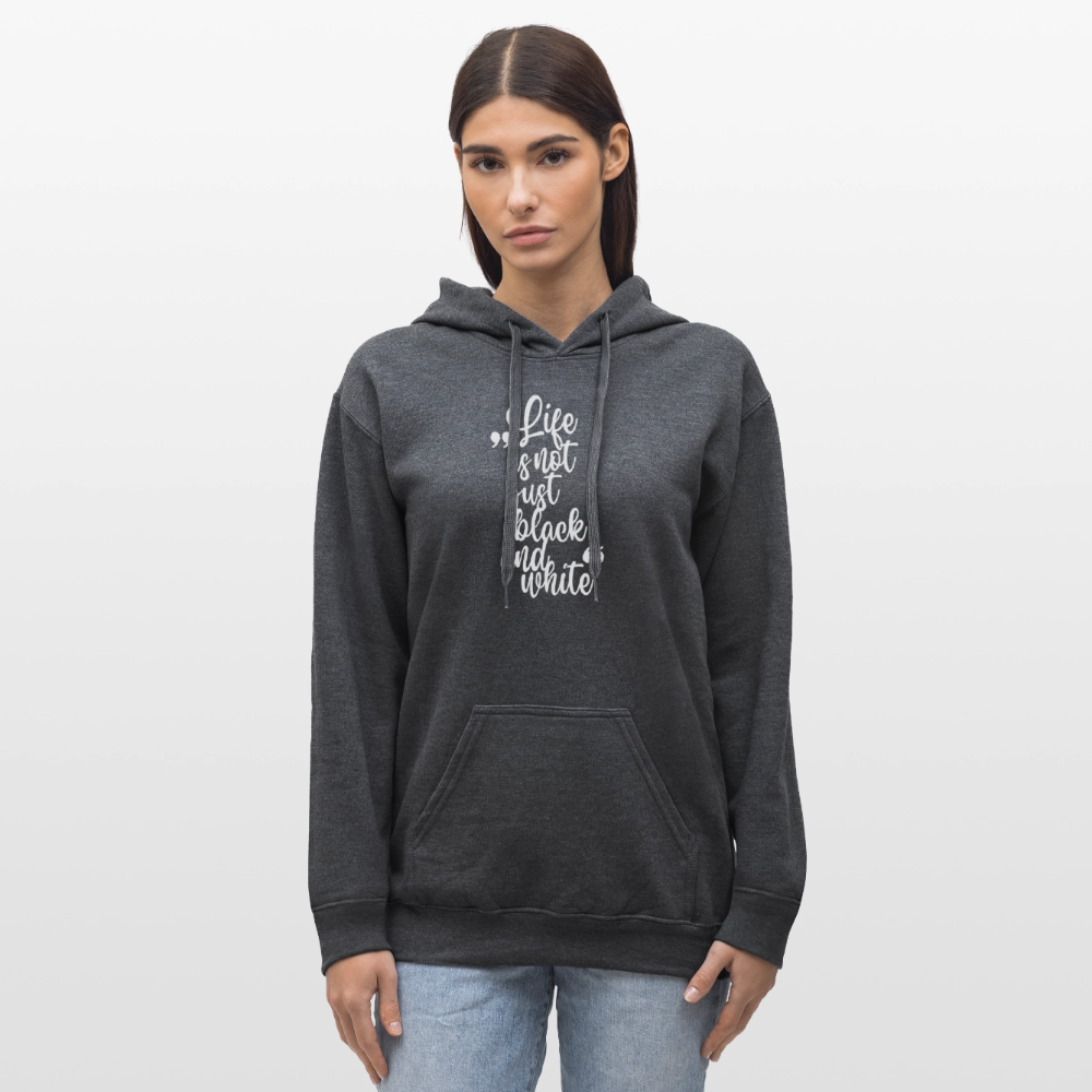 LiNBW. Männer & Frauen Hoodie Life is not just black and white - Dunkelgrau meliert