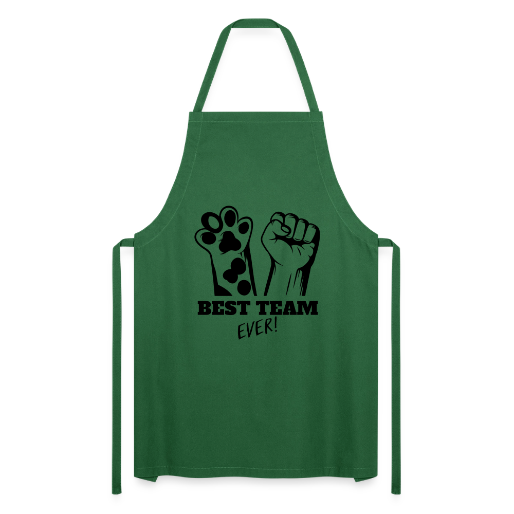 Kochschürze „Best Team Ever!“ – Mensch & Tier, unschlagbar vereint - Grün