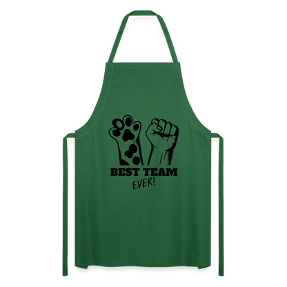 Kochschürze „Best Team Ever!“ – Mensch & Tier, unschlagbar vereint - Grün