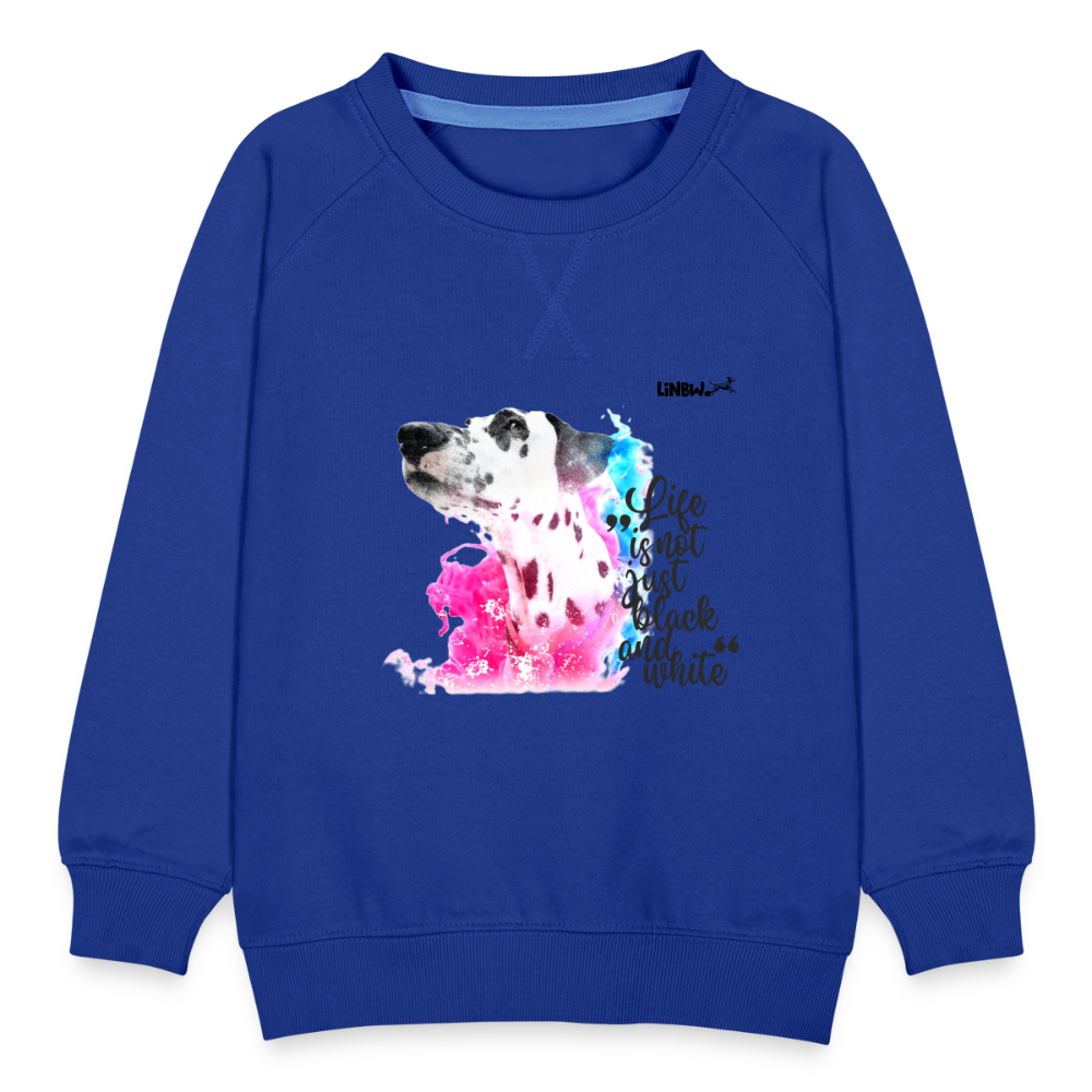LiNBW. Kinder Pullover Dalmatiner Life is not just black and white - Royalblau