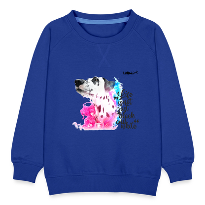 LiNBW. Kinder Pullover Dalmatiner Life is not just black and white - Royalblau