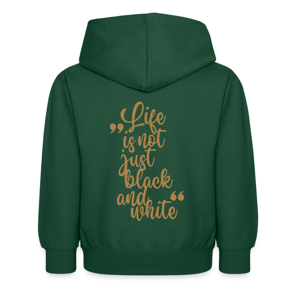 LiNBW. Kinder Hoodie Life is not just black and white - Flaschengrün