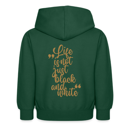 LiNBW. Kinder Hoodie Life is not just black and white - Flaschengrün