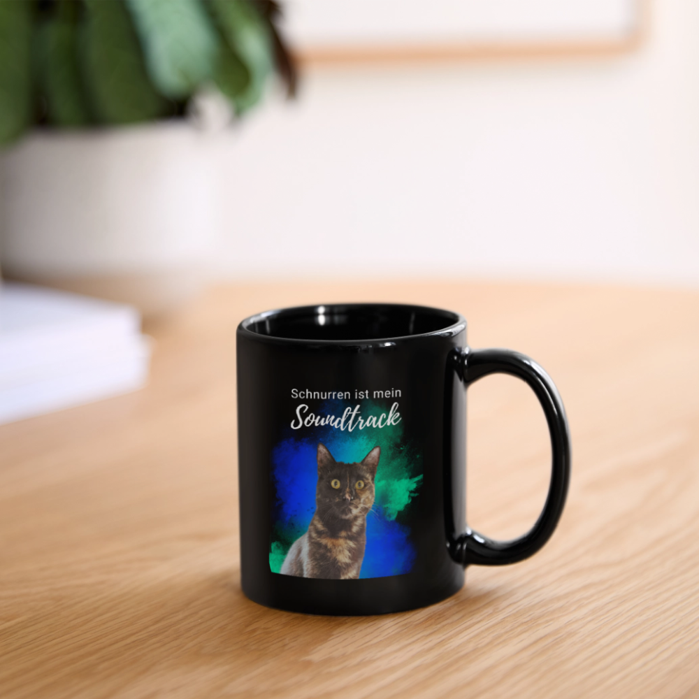 LiNBW. Keramiktasse Schnurren ist mein Soundtrack - Schwarz