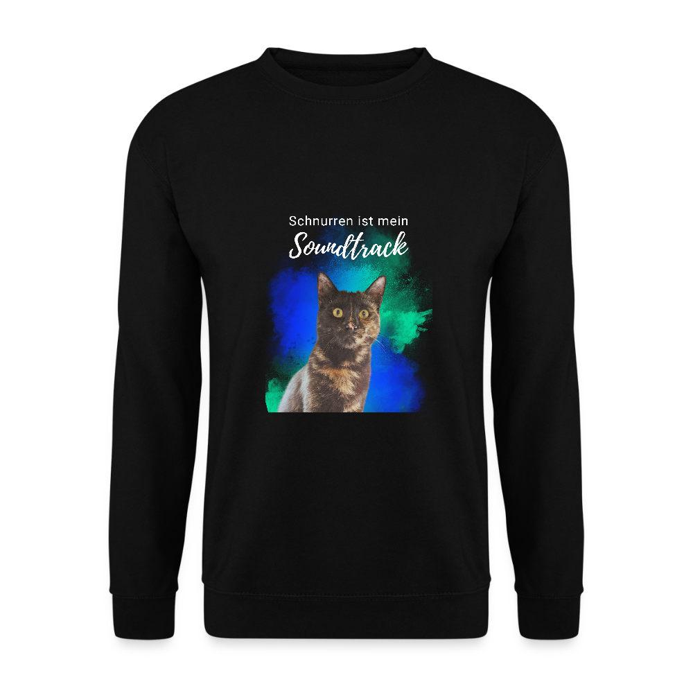 LiNBW. Männer Pullover Schnurren ist mein Soundtrack - Schwarz