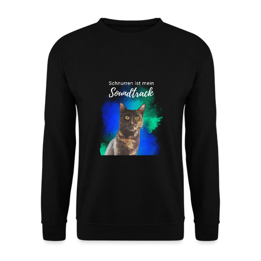 LiNBW. Männer Pullover Schnurren ist mein Soundtrack - Schwarz