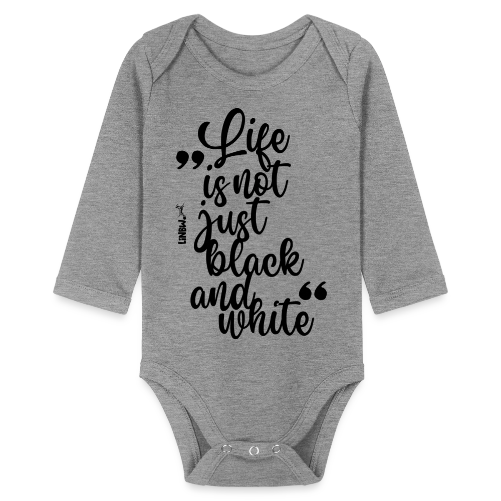 Baby-Body „Life is not just black and white“ – Statement mit Haltung - Grau meliert