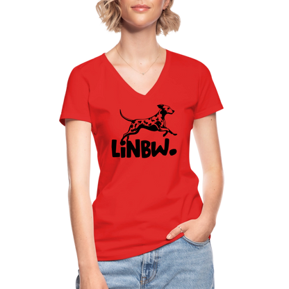 LiNBW. Frauen T-Shirt V-Ausschnitt - Rot