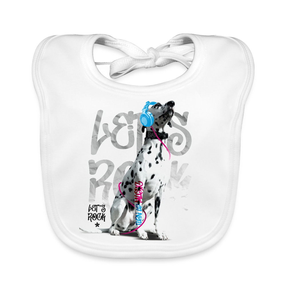 LiNBW. Lätzchen Dalmatiner Let's Rock - Weiß