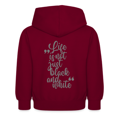 LiNBW. Kinder Hoodie Life is not just black and white - Bordeaux