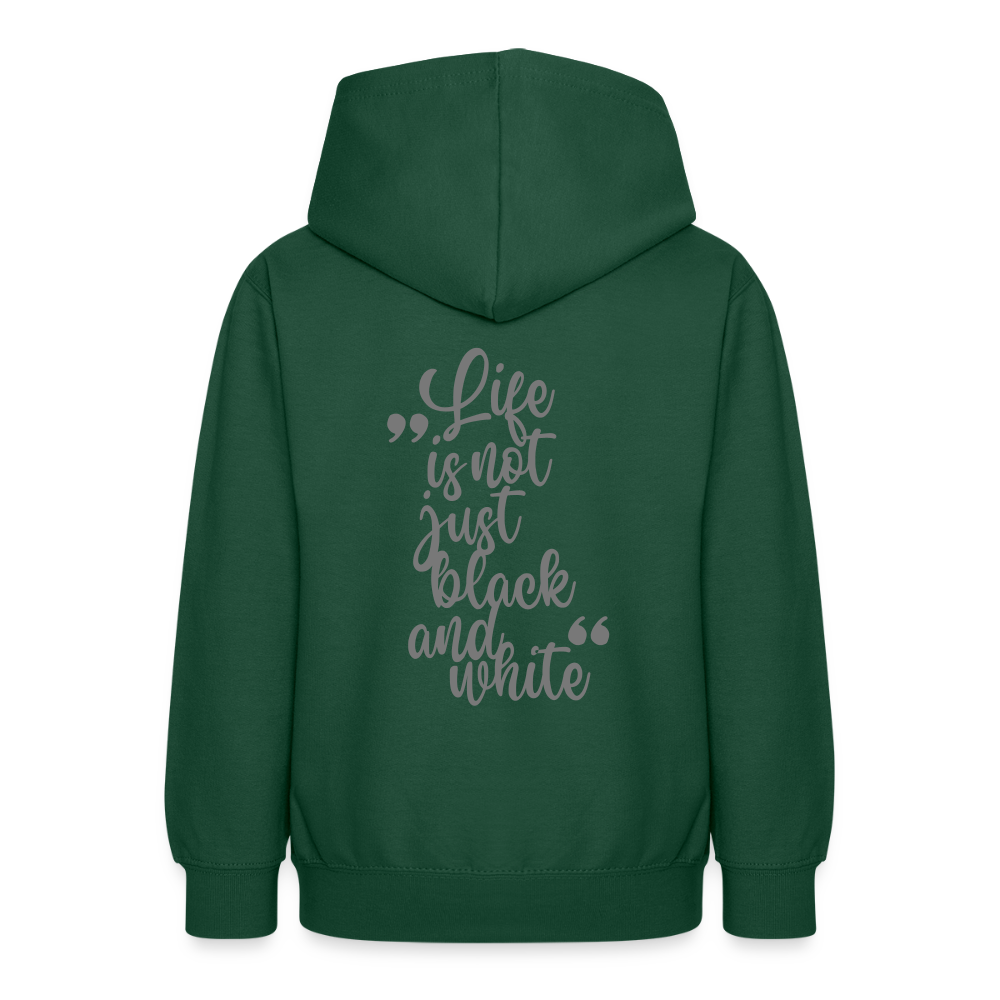 LiNBW. Teenager Hoodie Life is not just black and white - Flaschengrün