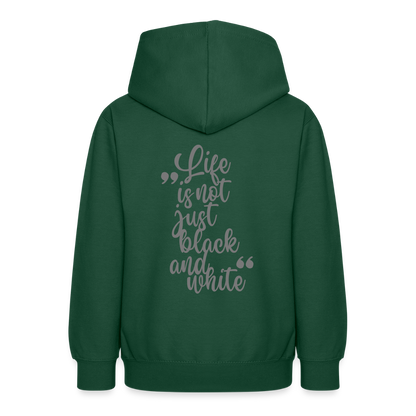 LiNBW. Teenager Hoodie Life is not just black and white - Flaschengrün