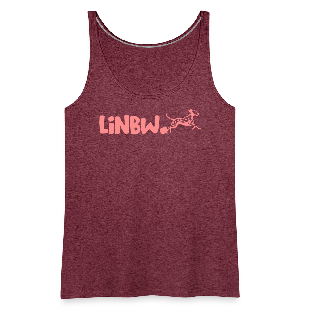 LiNBW. Frauen Tank-Top Life is not just black and white - Bordeauxrot meliert