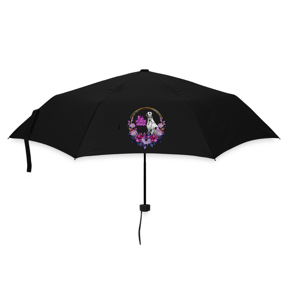 Regenschirm „Dalmatiner im Blütenkranz“ – Stilvoll durch den Regen - Schwarz