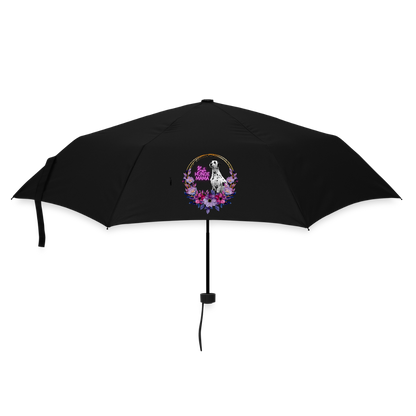 Regenschirm „Dalmatiner im Blütenkranz“ – Stilvoll durch den Regen - Schwarz