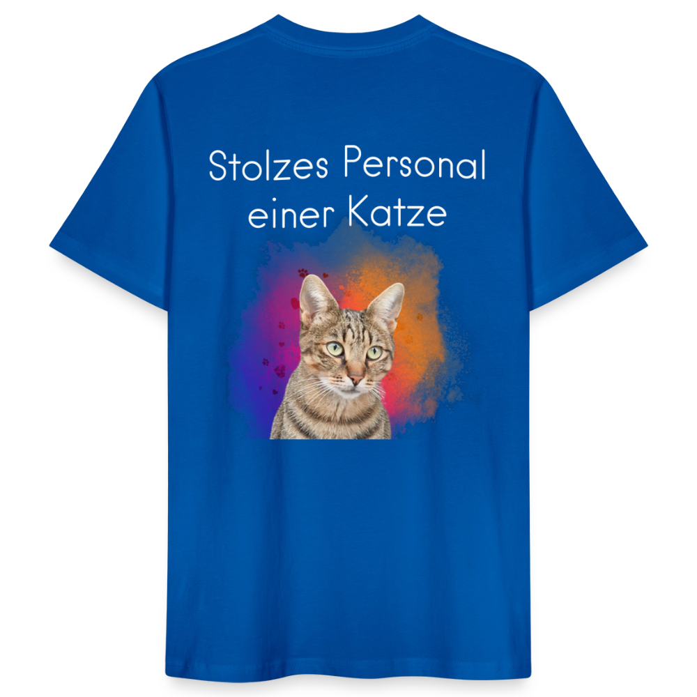 LiNBW. Männer T-Shirt Stolzes Personal einer Katze - Pfauenblau