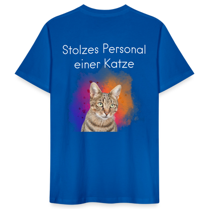 LiNBW. Männer T-Shirt Stolzes Personal einer Katze - Pfauenblau