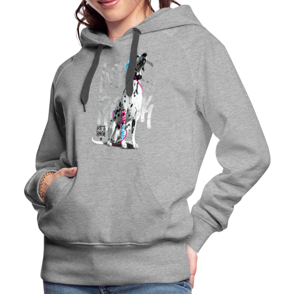 LiNBW. Frauen Hoodie Dalmatiner Let's Rock - Grau meliert