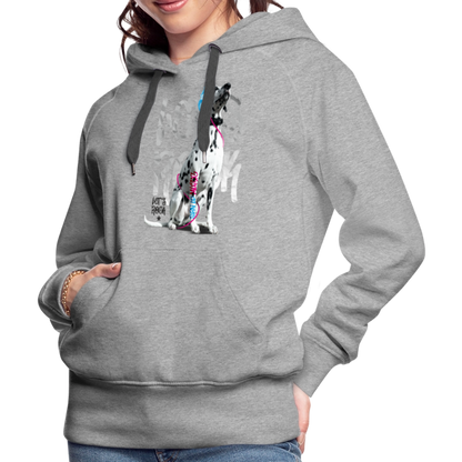 LiNBW. Frauen Hoodie Dalmatiner Let's Rock - Grau meliert