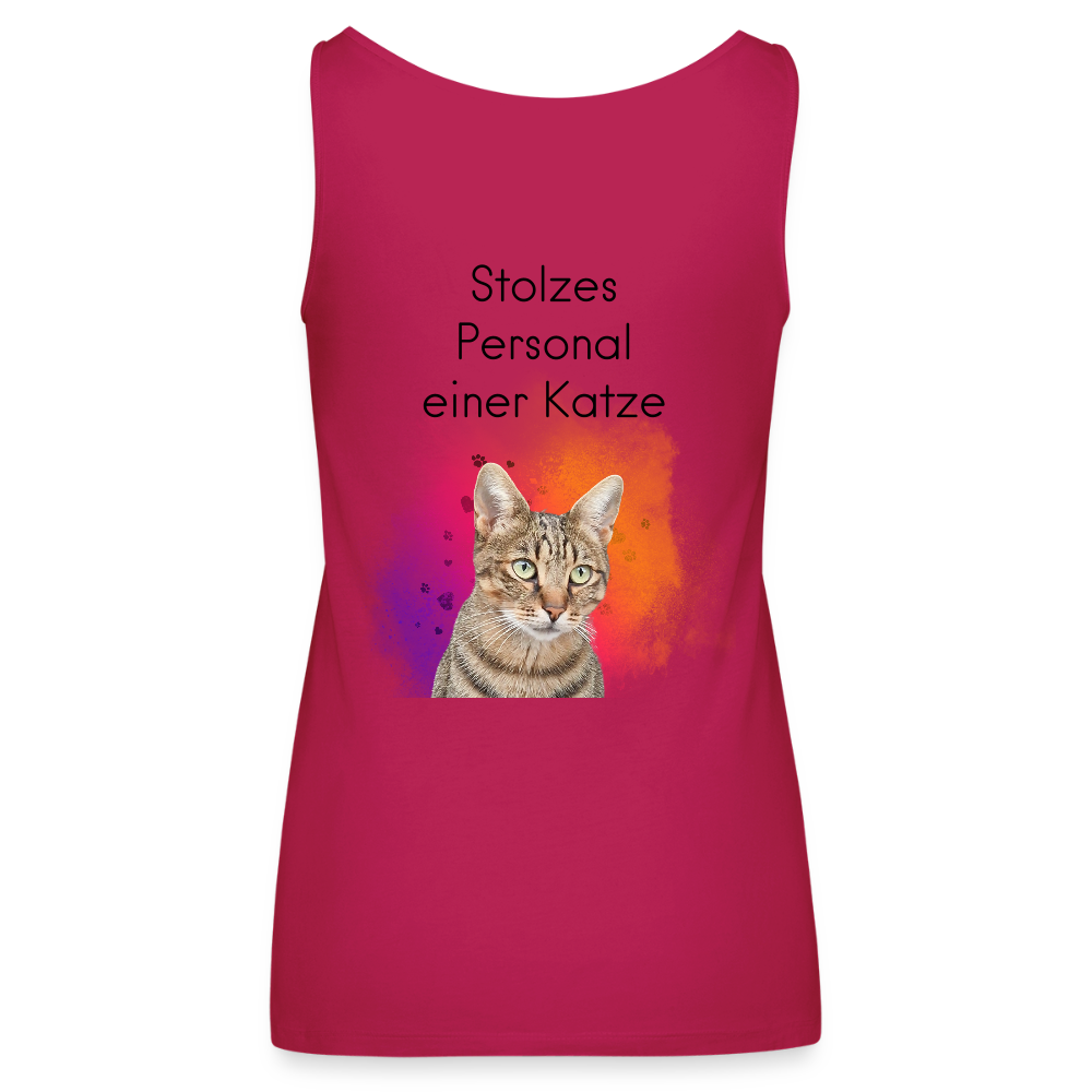 LiNBW. Frauen Tank-Top Stolzes Personal einer Katze - dunkles Pink